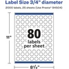 image:imageAvery Matte Clear Round Labels Sure Feed Technology 075 Diameter 800 Matte Clear Labels PrinttoTheEdge LaserInkjet Printable2 000 labels