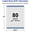 image:imageAvery Matte Clear Round Labels Sure Feed Technology 075 Diameter 800 Matte Clear Labels PrinttoTheEdge LaserInkjet Printable4 000 labels