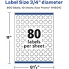 image:imageAvery Matte Clear Round Labels Sure Feed Technology 075 Diameter 800 Matte Clear Labels PrinttoTheEdge LaserInkjet Printable800 labels