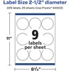 image:imageAvery Matte Clear Round Labels Sure Feed Technology 25 Diameter 90 Matte Clear Labels PrinttoTheEdge LaserInkjet Printable225 labels