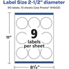 image:imageAvery Matte Clear Round Labels Sure Feed Technology 25 Diameter 90 Matte Clear Labels PrinttoTheEdge LaserInkjet Printable90 labels