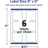 image:imageAvery Matte Clear Square Labels Sure Feed Technology 3 x 3 60 Matte Clear Labels PrinttoTheEdge LaserInkjet Printable300 labels