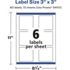 image:imageAvery Matte Clear Square Labels Sure Feed Technology 3 x 3 60 Matte Clear Labels PrinttoTheEdge LaserInkjet Printable60 labels