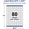 image:imageAvery Matte Clear Square Labels Sure Feed Technology 34 x 34 800 Matte Clear Labels PrinttoTheEdge LaserInkjet Printable800 labels