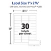 image:imageAvery Matte White Rectangle Labels 1 x 258 Labels 1200 Total LaserInket Printable Great for Addressing Product Merchandising Food amp Beverage and More0