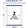 image:imageAvery Matte White Rectangle Labels Sure Feed Technology 5 x 7 50 Matte White Printable Labels100 Labels