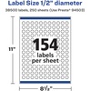 image:imageAvery Matte White Round Labels Sure Feed Technology 12 Diameter 3850 Matte White Printable Labels38 500 Labels