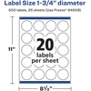 image:imageAvery Matte White Round Labels Sure Feed Technology 175 Diameter 500 Matte White Printable Labels500 Labels