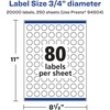 image:imageAvery Matte White Round Labels Sure Feed Technology 34 Diameter 2000 Matte White Printable Labels20 000 Labels