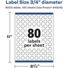 image:imageAvery Matte White Round Labels Sure Feed Technology 34 Diameter 2000 Matte White Printable Labels8 000 Labels