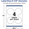 image:imageAvery Matte White Round Labels Sure Feed Technology 35 Diameter 100 Matte White Printable Labels100 Labels