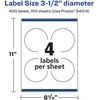 image:imageAvery Matte White Round Labels Sure Feed Technology 35 Diameter 100 Matte White Printable Labels400 Labels