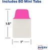 image:imageAvery Mini Ultra Tabs 1 x 15 2Side Writable Assorted Neon Colors 80 Repositionable Tabs 74762