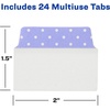 image:imageAvery Multiuse Ultra Tabs 2 x 15 2Side Writable Neon PinkGreenOrange 48 Repositionable Tabs 74756Assorted Pastel Dots