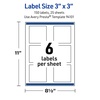image:imageAvery Outdoor Waterproof Square Labels with Sure Feed Technology 3 x 3 White Film PrinttoTheEdge Compatible with Laser Printers 60 Labels Total150 labels