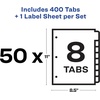 image:imageAvery Print amp Apply Clear Label Dividers Index Maker Easy Apply Printable Label Strip 8 White Tabs 50 Sets Case Pack of 2 11557100 Sets