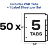 image:imageAvery Print amp Apply Clear Label Dividers Index Maker Easy Apply Printable Label Strip 8 White Tabs 50 Sets Case Pack of 2 11557200 Sets