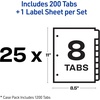 image:imageAvery Print amp Apply Clear Label Dividers Index Maker Easy Apply Printable Label Strip 8 White Tabs 50 Sets Case Pack of 2 1155725 Sets