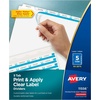 image:imageAvery Print amp Apply Clear Label Dividers Index Maker Easy Apply Printable Label Strip 8 White Tabs 50 Sets Case Pack of 2 1155750 Sets
