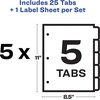 image:imageAvery Print amp Apply Clear Label Dividers Index Maker Easy Apply Printable Label Strip 8 White Tabs 50 Sets Case Pack of 2 11557BinderDivider Set