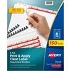 image:imageAvery Print amp Apply Clear Label Unpunched Dividers Index Maker Easy Apply Printable Label Strip 5 White Tabs 25 Sets Case Pack of 6 11433150 Sets