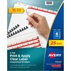 image:imageAvery Print amp Apply Clear Label Unpunched Dividers Index Maker Easy Apply Printable Label Strip 5 White Tabs 25 Sets Case Pack of 6 1143325 Sets