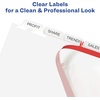 image:imageAvery Print amp Apply Clear Label Unpunched Dividers Index Maker Easy Apply Printable Label Strip 5 White Tabs 25 Sets Case Pack of 6 1143325 Sets