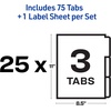 image:imageAvery Print amp Apply Clear Label Unpunched Dividers Index Maker Easy Apply Printable Label Strip 5 White Tabs 25 Sets Case Pack of 6 1143325 Sets