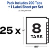 image:imageAvery Print amp Apply Clear Label Unpunched Dividers Index Maker Easy Apply Printable Label Strip 5 White Tabs 25 Sets Case Pack of 6 1143325 Sets