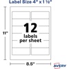 image:imageAvery Printable Blank Rectangle Labels 15 x 4 Matte White 840 Customizable Labels 5197One Size