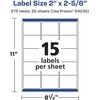 image:imageAvery Printable Durable White Rectangle Labels Sure Feed Technology 2 x 258 Waterproof Labels Laser amp PigmentBased Inkjet Compatible 750 Total375 labels