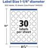 image:imageAvery Printable Durable White Round Labels Sure Feed Technology 125 Diameter PrinttotheEdge Waterproof Labels Laser amp PigmentBased Inkjet Compatible 300 Total300 labels