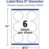 image:imageAvery Printable Durable White Round Labels Sure Feed Technology 3 Diameter PrinttotheEdge Waterproof Labels Laser amp PigmentBased Inkjet Compatible 150 Total30 labels