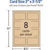 image:imageAvery Printable Rectangle Business Cards Sure Feed Technology 2 x 312 Kraft Brown Cardstock PrintToTheEdge LaserInkjet Printable 80 Total400 cards
