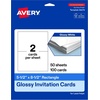 image:imageAvery Printable Rectangle Cards 55 x 85 Matte White Cardstock LaserInkjet Cards 100 TotalGlossy White