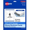 image:imageAvery Printable Rectangle Cards Sure Feed Technology 25 x 35 Matte White Cardstock PrinttotheEdge LaserInkjet Cards 300 TotalGlossy White