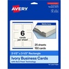 image:imageAvery Printable Rectangle Cards Sure Feed Technology 25 x 35 Matte White Cardstock PrinttotheEdge LaserInkjet Cards 300 TotalIvory