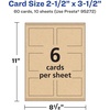 image:imageAvery Printable Rectangle Cards Sure Feed Technology 25 x 35 Matte White Cardstock PrinttotheEdge LaserInkjet Cards 300 TotalKraft Brown