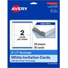 image:imageAvery Printable Rectangle Cards Sure Feed Technology 5 x 7 Matte White Cardstock LaserInkjet Printable 100 Total Great for Invitations and Thank You MessagesBlankNo Envelopes