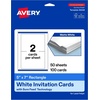 image:imageAvery Printable Rectangle Cards Sure Feed Technology 5 x 7 Matte White Cardstock LaserInkjet Printable 100 Total Great for Invitations and Thank You MessagesBlankNo Envelopes