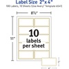 image:imageAvery Printable Rectangle Labels 2 x 4 Blank Labels Shipping Matte White Metallic Gold Border Permanent Adhesive LaserInkjet Printable 100 Total 6541