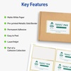 image:imageAvery Printable Rectangle Labels 2 x 4 Blank Labels Shipping Matte White Metallic Gold Border Permanent Adhesive LaserInkjet Printable 100 Total 6541