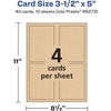 image:imageAvery Printable Rectangle Postcards 35 x 5 Kraft Brown Cardstock PrintToTheEdge LaserInkjet Cards 200 Total40 cards