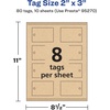image:imageAvery Printable Rectangle Printable Tags Sure Feed Technology 2 x 3 Kraft Brown Cardstock PrinttotheEdge LaserInkjet Tags 200 Total80 tags