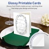 image:imageAvery Printable Rectangle Quarter Fold Greeting Cards 425 x 55 Glossy White Cardstock LaserInkjet 25 Total Great for Thank You Cards Event Invitations and More10 cards