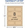 image:imageAvery Printable Rectangle Rounded Corner Business Cards Sure Feed Technology 2 x 312 Kraft Brown Cardstock PrintToTheEdge LaserInkjet Printable 80 Total80 cards