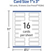 image:imageAvery Printable Rectangle Rounded Corner Mini Business Cards Sure Feed Technology 1 x 3 Matte White Cardstock PrintToTheEdge LaserInkjet Printable 400 Total160 cards