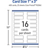 image:imageAvery Printable Rectangle Rounded Corner Mini Business Cards Sure Feed Technology 1 x 3 Matte White Cardstock PrintToTheEdge LaserInkjet Printable 400 Total400 cards