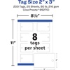 image:imageAvery Printable Rectangle Tags Strings Sure Feed Technology 2 x 3 Matte White Cardstock PrinttotheEdge LaserInkjet Tags 200 Total200 tags