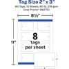 image:imageAvery Printable Rectangle Tags Strings Sure Feed Technology 2 x 3 Matte White Cardstock PrinttotheEdge LaserInkjet Tags 200 Total80 tags